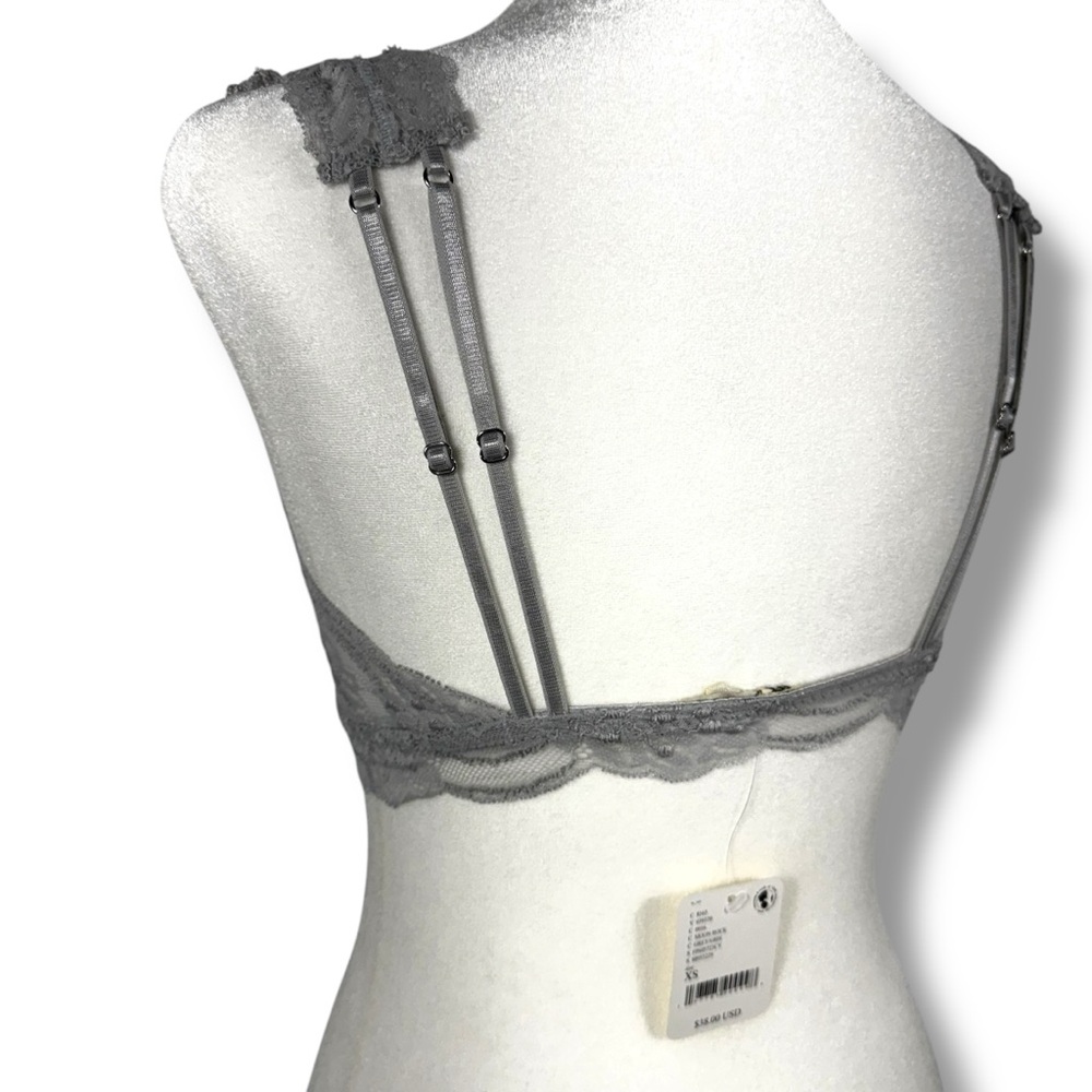 Free People Intimately Last Dance Square Neck Lace Bralette, Moon Rock, Size XS - Picture 12 of 13